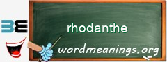 WordMeaning blackboard for rhodanthe